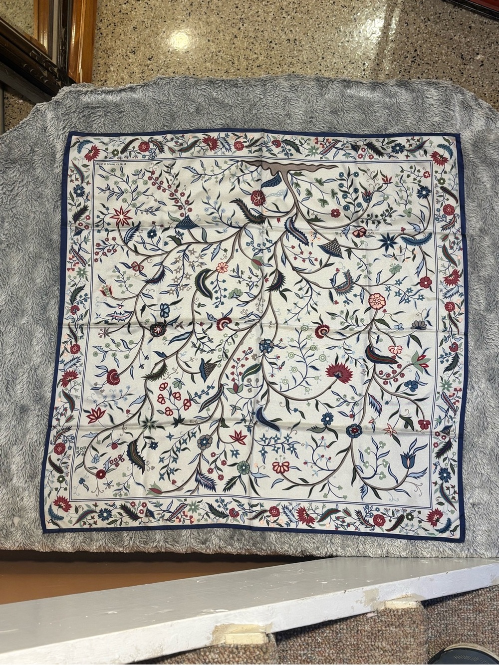 Floral Silk Scarf from Art Institute of Chicago 31” Multi Colored Flowers - Picture 3 of 16